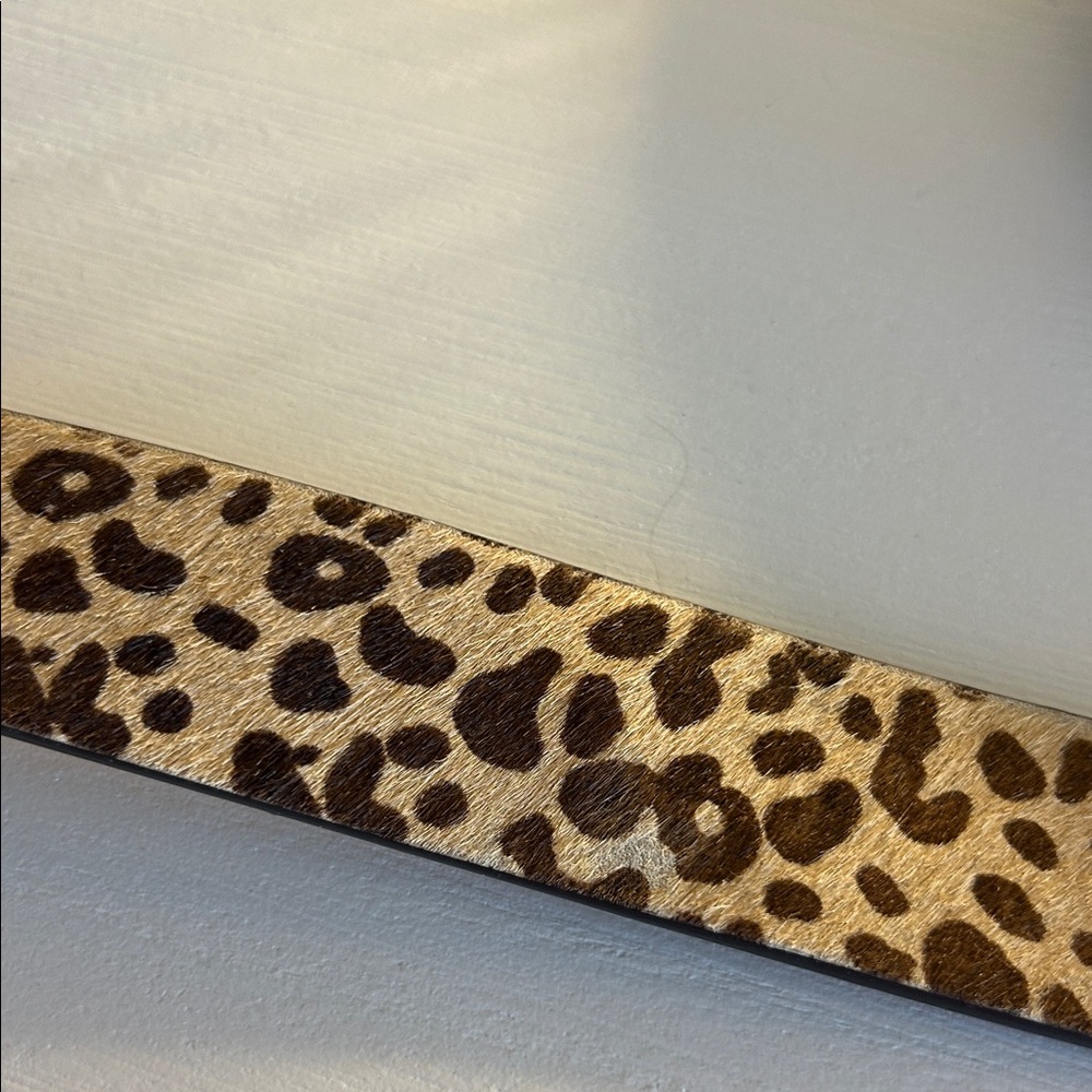 Two J. McLaughlin Gold Buckle Leopard and Black Belts large L - Picture 4 of 13